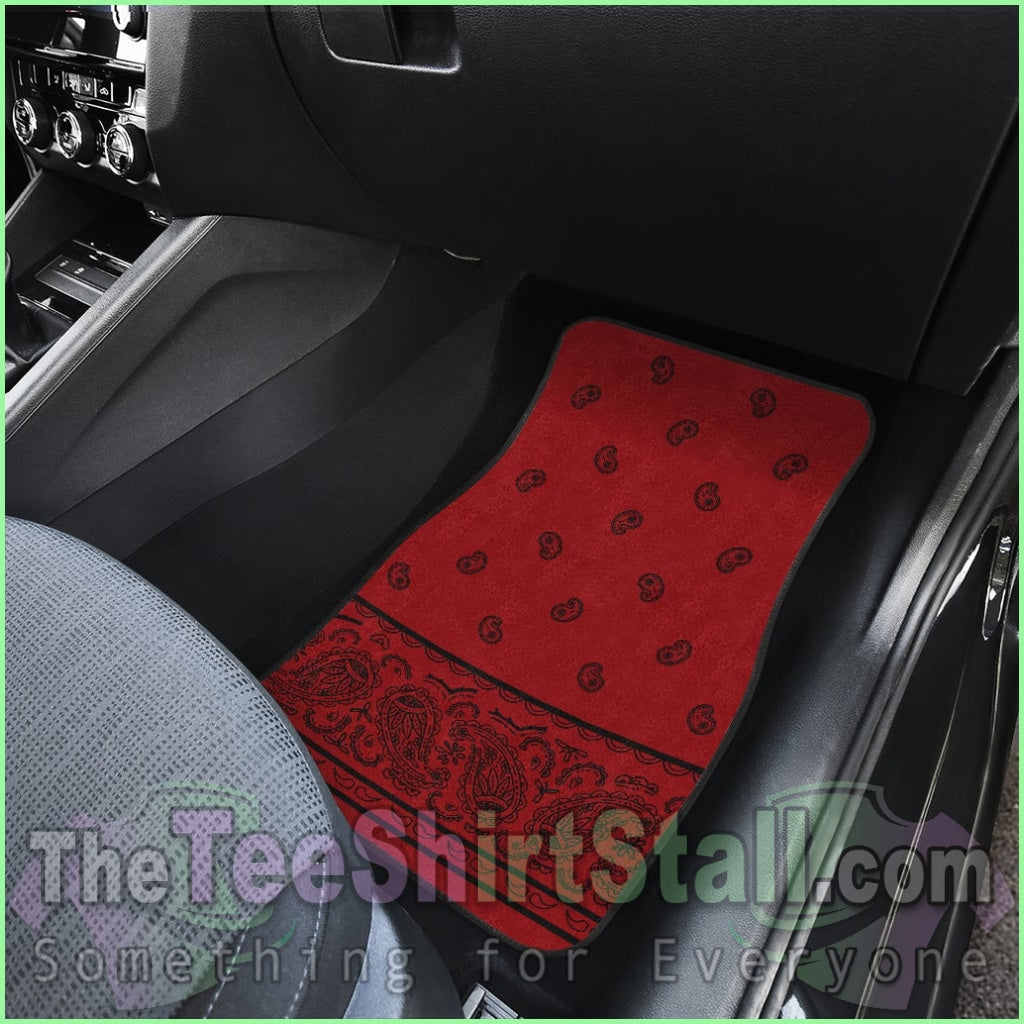 Quad Red With Black Bandana Car Mats - Fancy