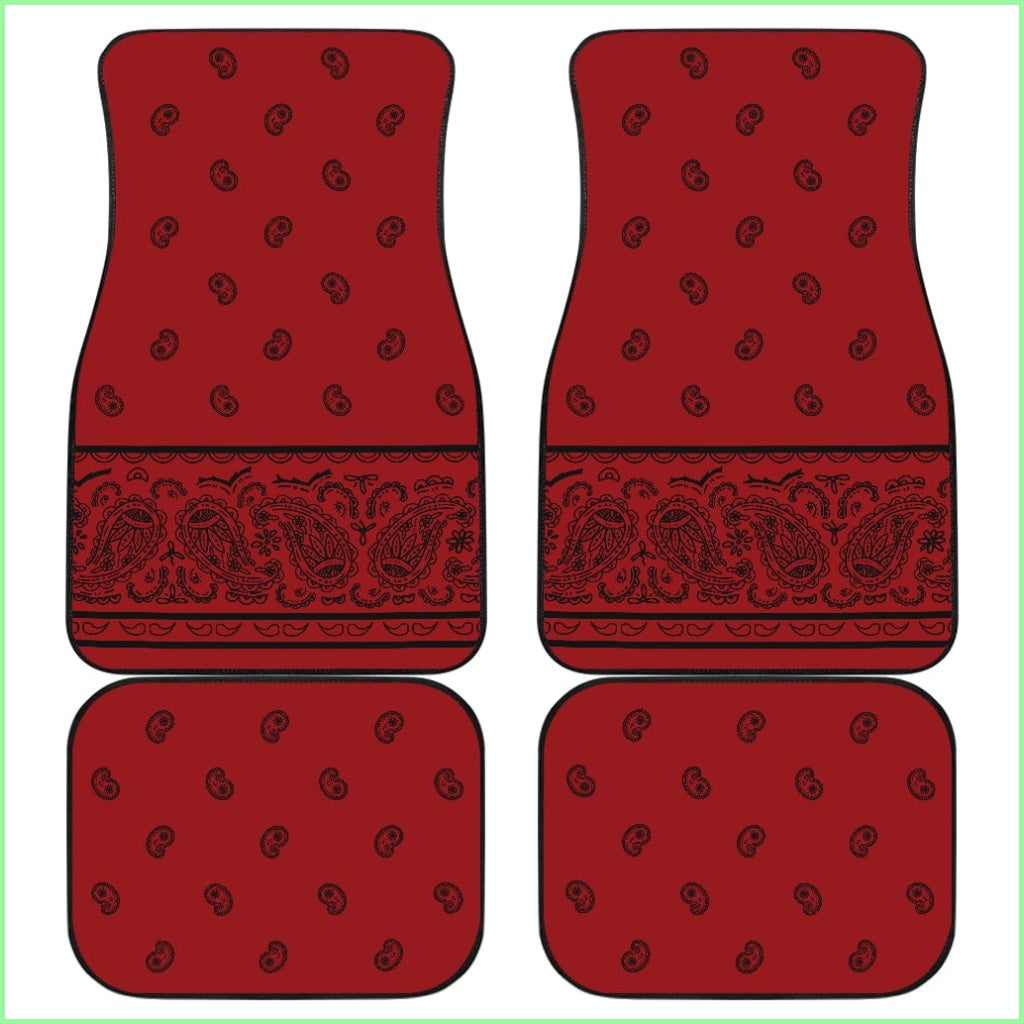 Quad Red With Black Bandana Car Mats - Fancy