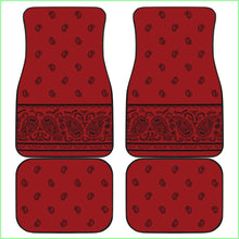 Load image into Gallery viewer, Quad Red With Black Bandana Car Mats - Fancy
