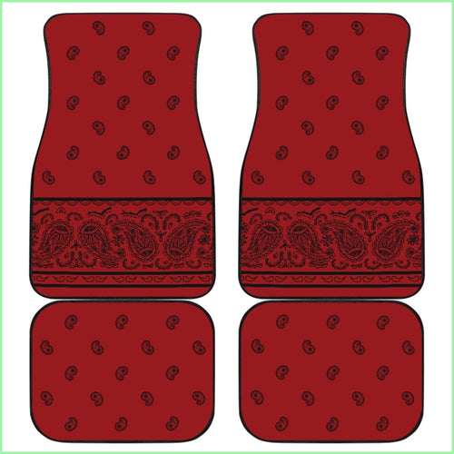 Quad Red With Black Bandana Car Mats - Fancy