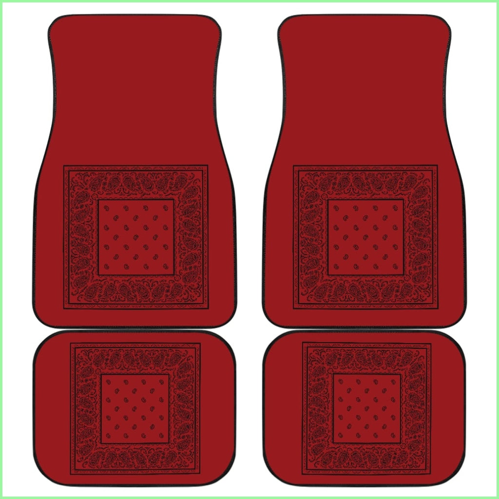 Quad Red With Black Bandana Car Mats - Minimal