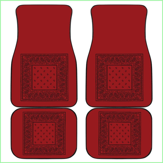 Quad Red With Black Bandana Car Mats - Minimal