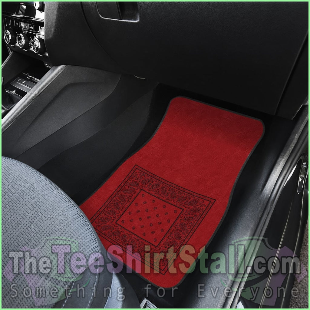 Quad Red With Black Bandana Car Mats - Minimal