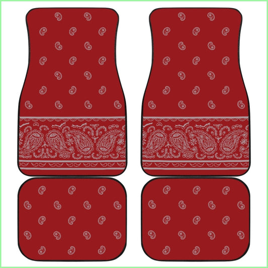 Quad Red With Gray Bandana Car Mats - Fancy