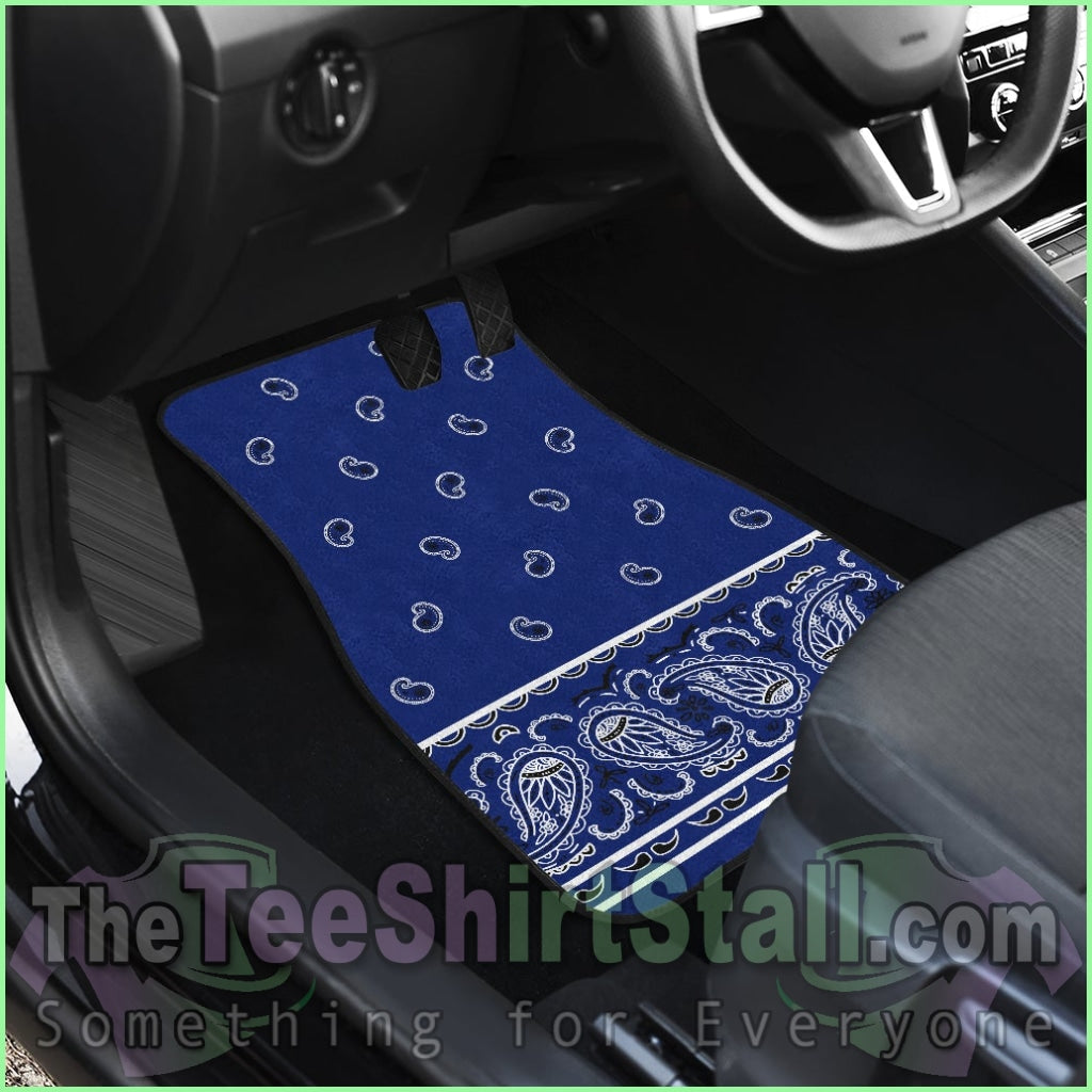 Quad Royal Blue Bandana Car Mats - Fancy