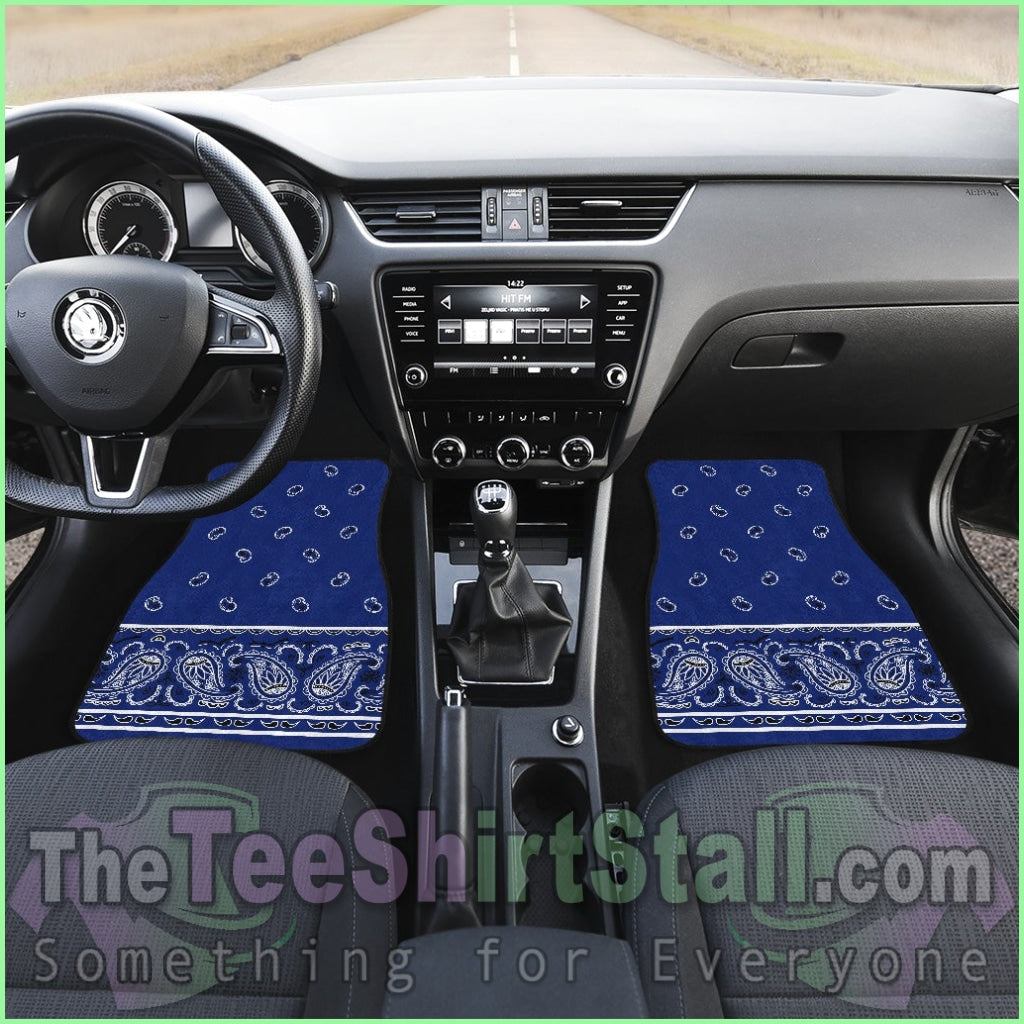 Quad Royal Blue Bandana Car Mats - Fancy