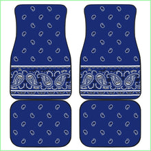 Load image into Gallery viewer, Quad Royal Blue Bandana Car Mats - Fancy
