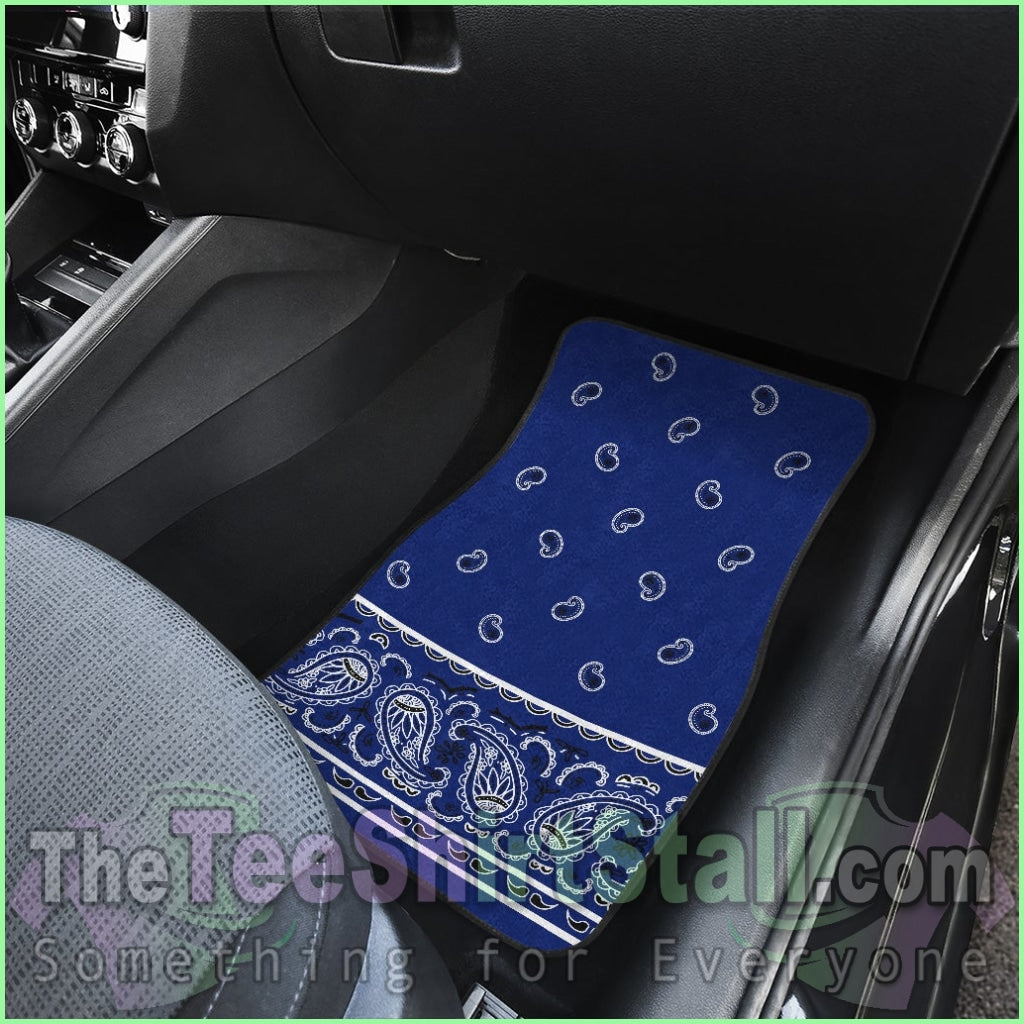 Quad Royal Blue Bandana Car Mats - Fancy