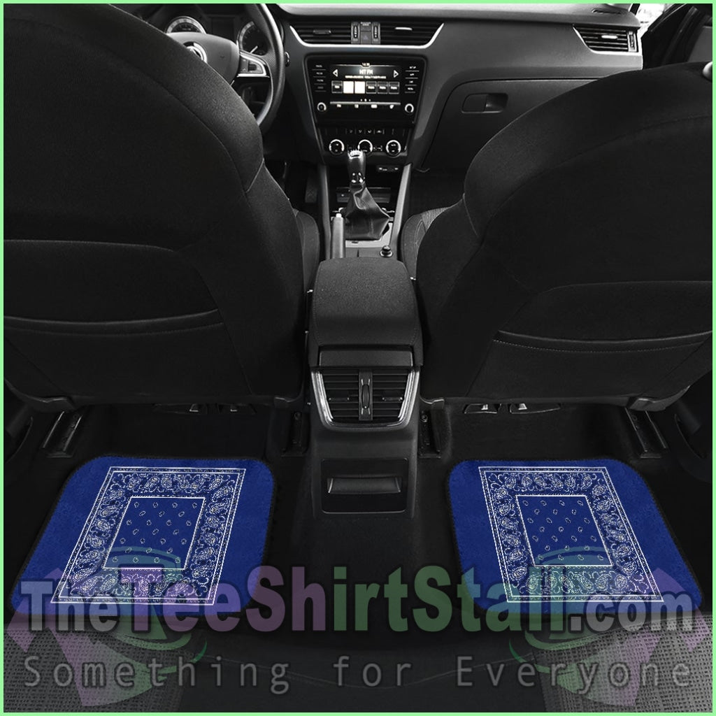 Quad Royal Blue Bandana Car Mats - Minimal