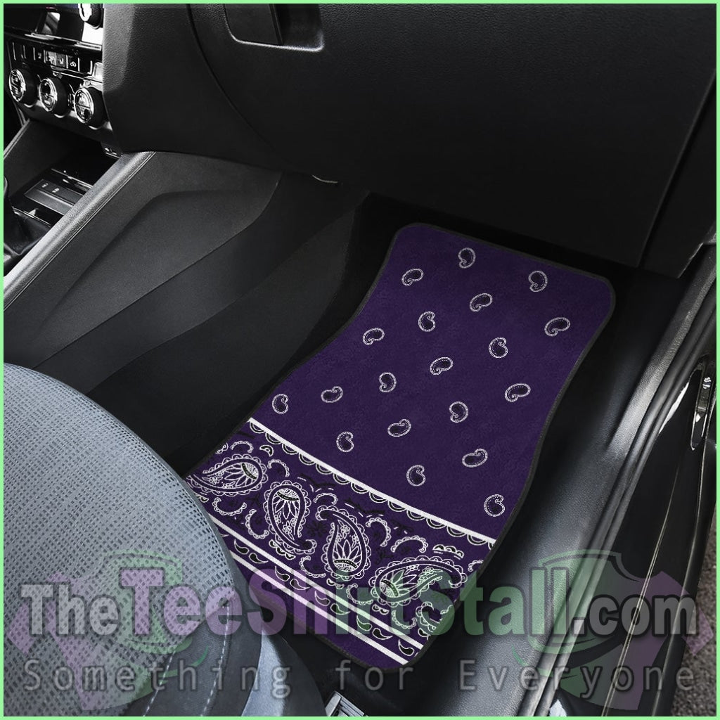 Quad Royal Purple Bandana Car Mats - Fancy