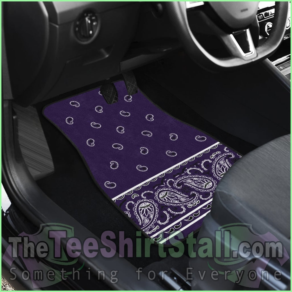 Quad Royal Purple Bandana Car Mats - Fancy