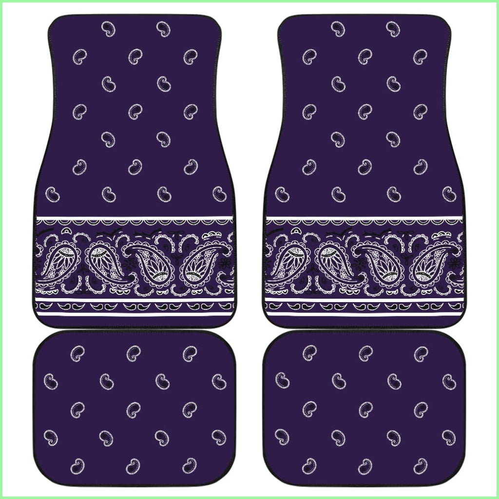 Quad Royal Purple Bandana Car Mats - Fancy