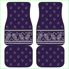 Load image into Gallery viewer, Quad Royal Purple Bandana Car Mats - Fancy
