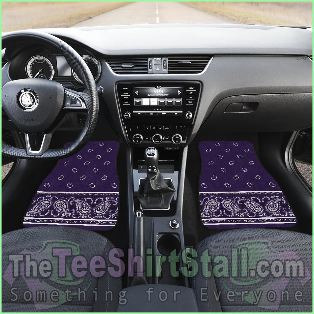 Quad Royal Purple Bandana Car Mats - Fancy