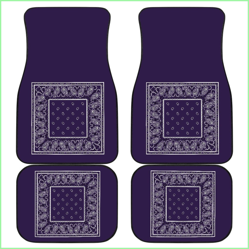 Quad Royal Purple Bandana Car Mats - Minimal