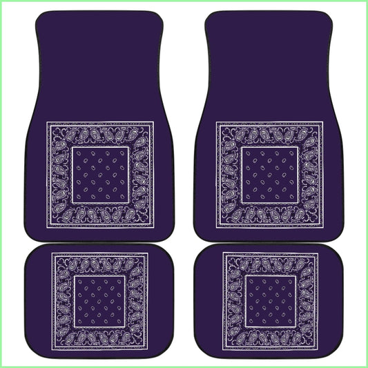 Quad Royal Purple Bandana Car Mats - Minimal