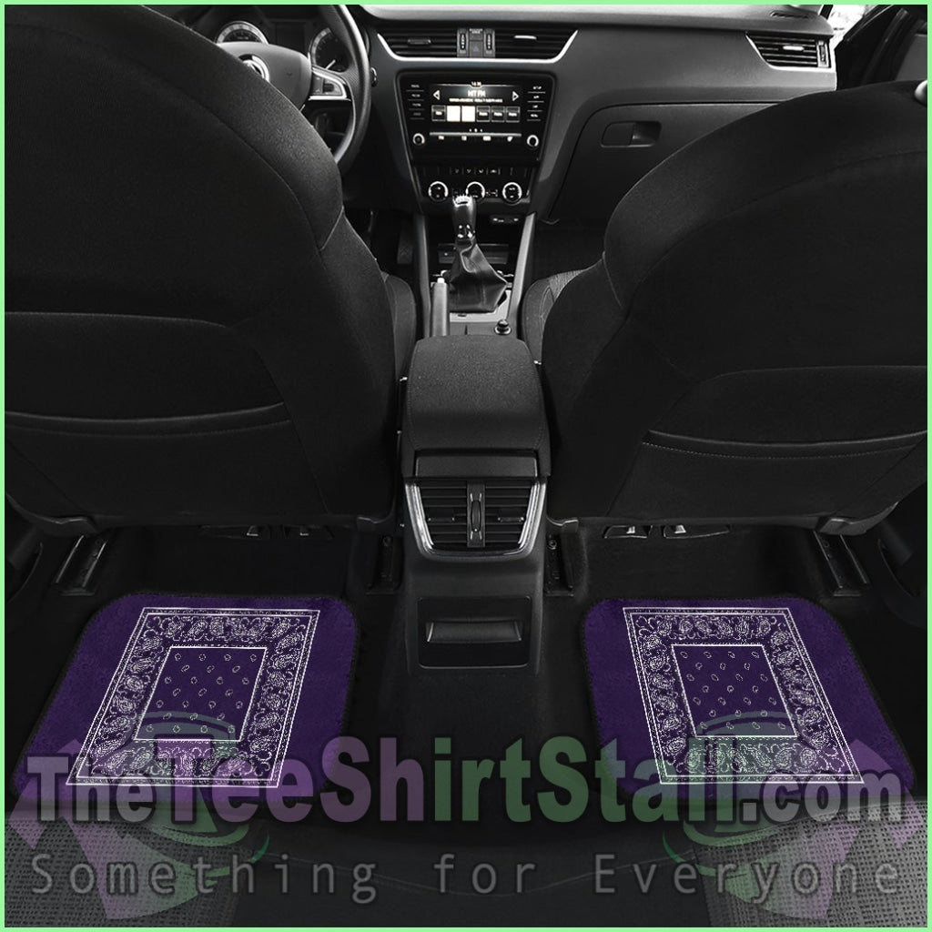 Quad Royal Purple Bandana Car Mats - Minimal