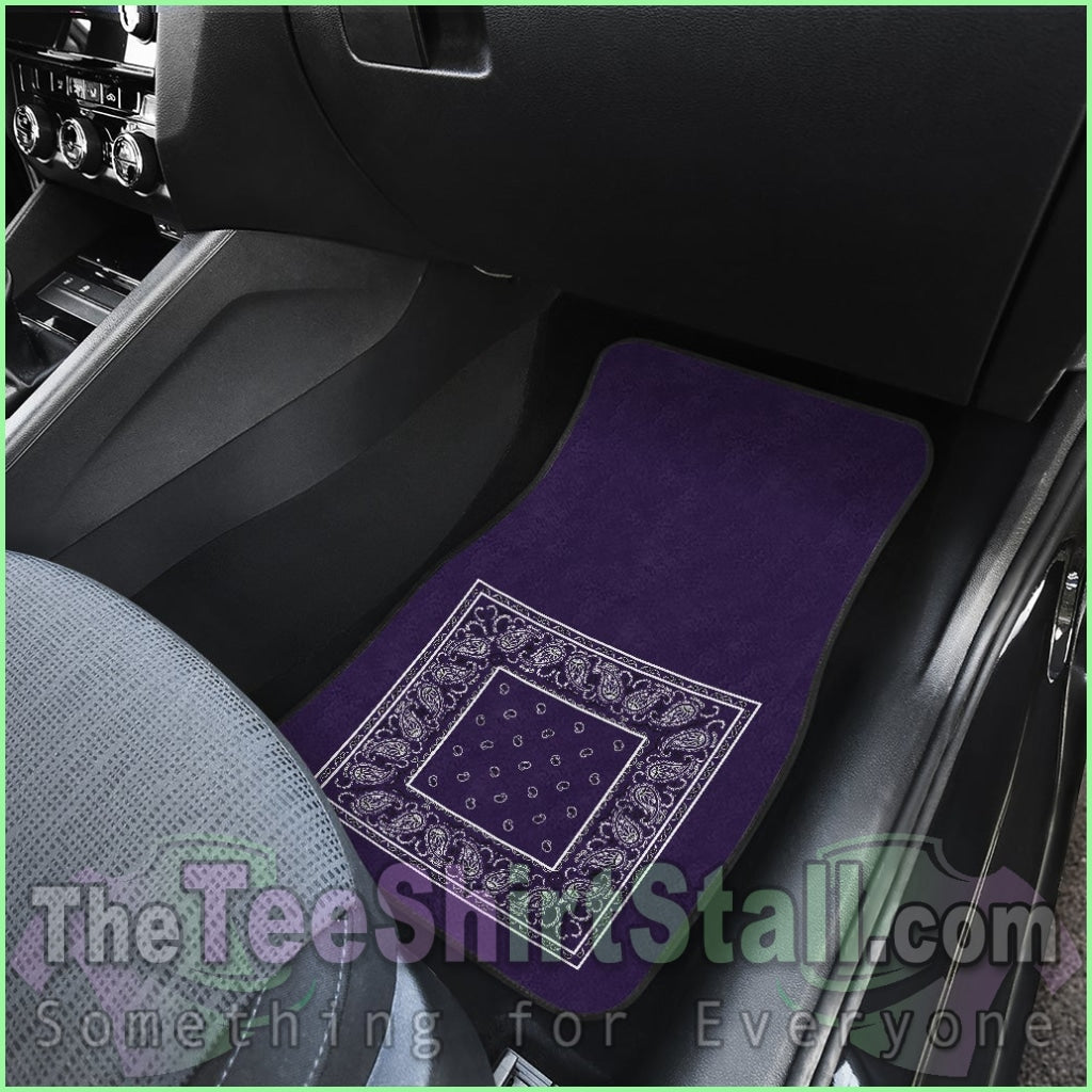 Quad Royal Purple Bandana Car Mats - Minimal