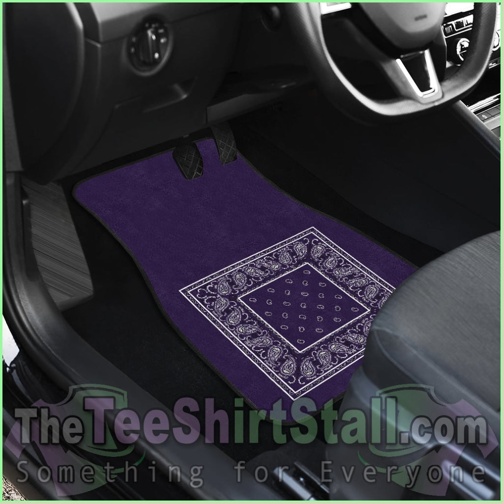 Quad Royal Purple Bandana Car Mats - Minimal