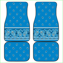 Load image into Gallery viewer, Quad Sky Blue Bandana Car Mats - Fancy
