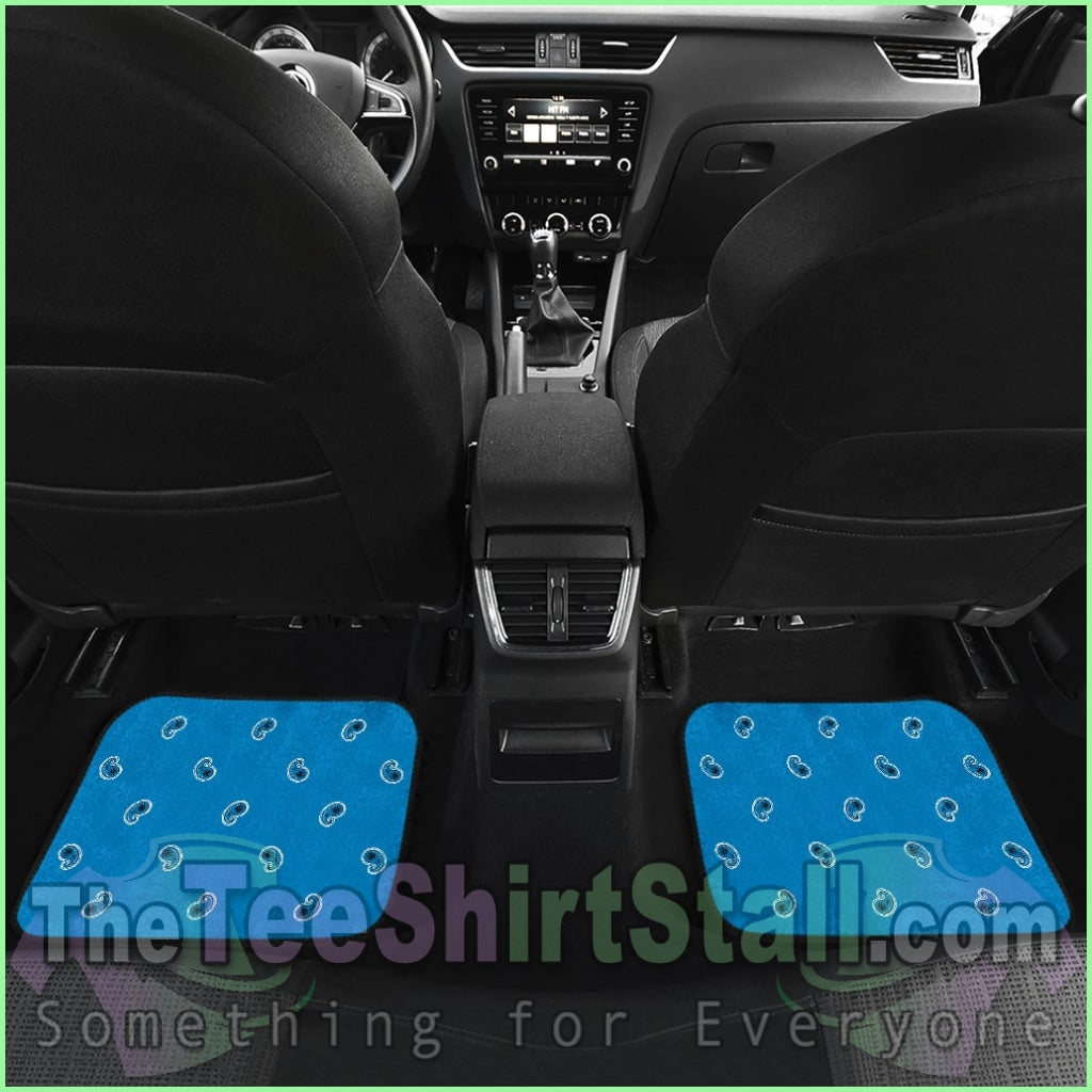 Quad Sky Blue Bandana Car Mats - Fancy