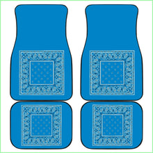 Load image into Gallery viewer, Quad Sky Blue Bandana Car Mats - Minimal
