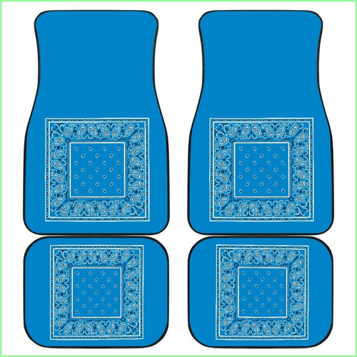 Quad Sky Blue Bandana Car Mats - Minimal