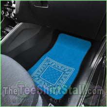 Load image into Gallery viewer, Quad Sky Blue Bandana Car Mats - Minimal
