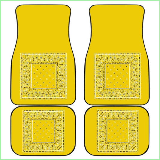 Quad Sunshine Yellow Bandana Car Mats - Minimal