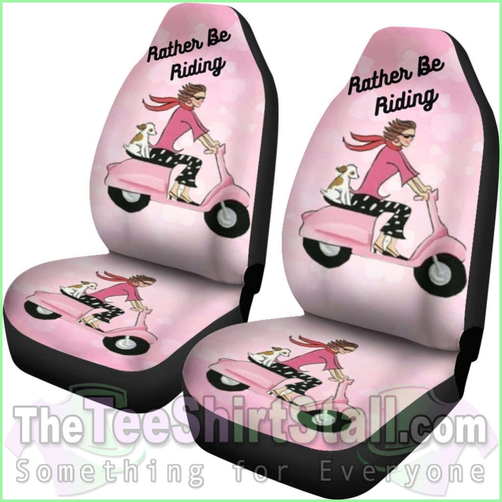 Rather Be Riding Scooter Girl Car Seat Covers