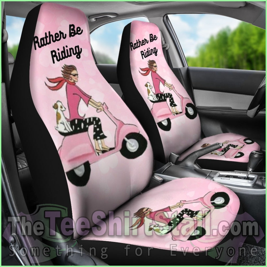 Rather Be Riding Scooter Girl Car Seat Covers