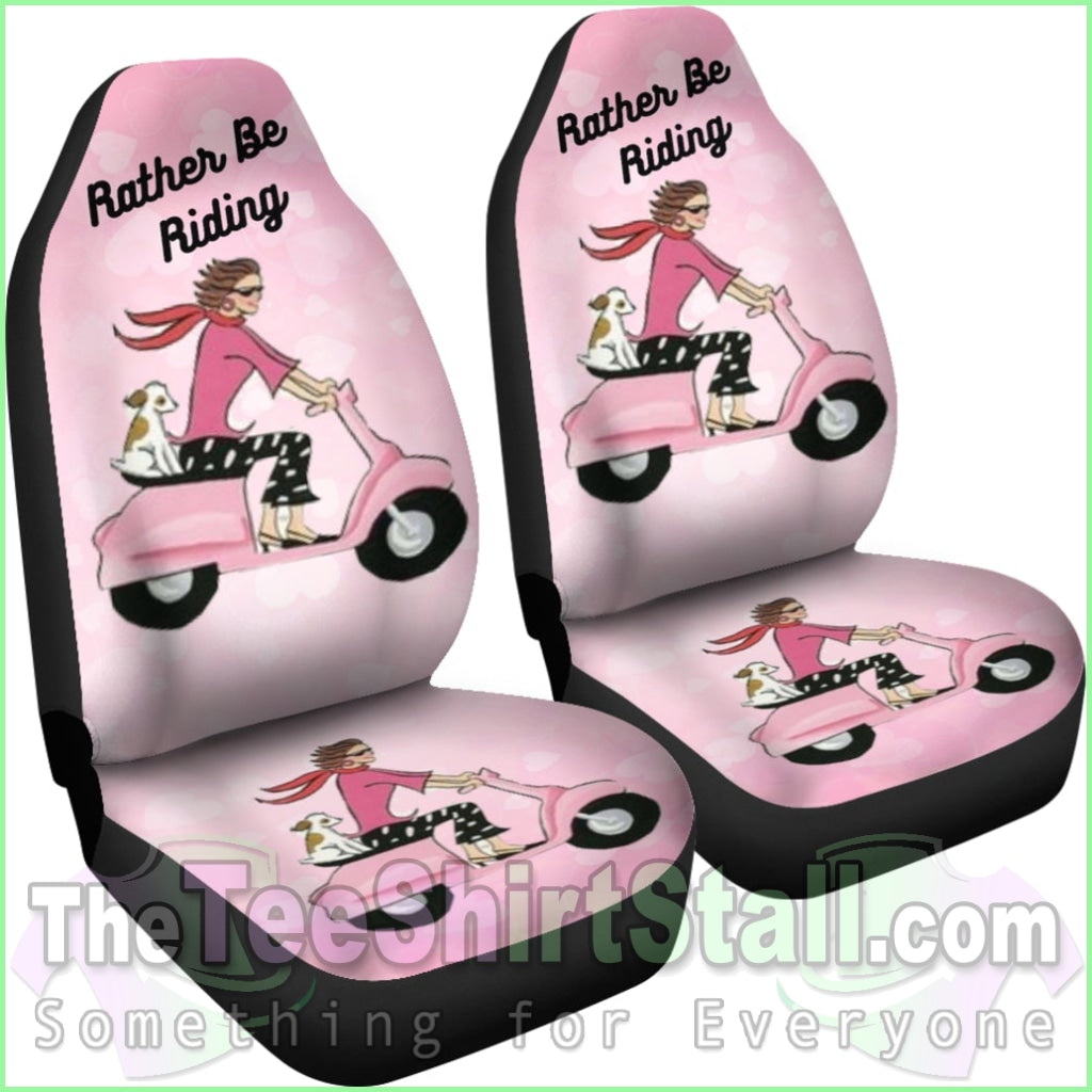 Rather Be Riding Scooter Girl Car Seat Covers