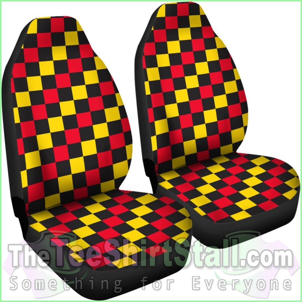 Red And Yellow Check Seat Cover