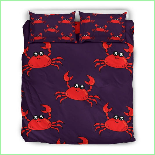 Red Crabs Design Bedding Set Bedding Setred / Us Twin