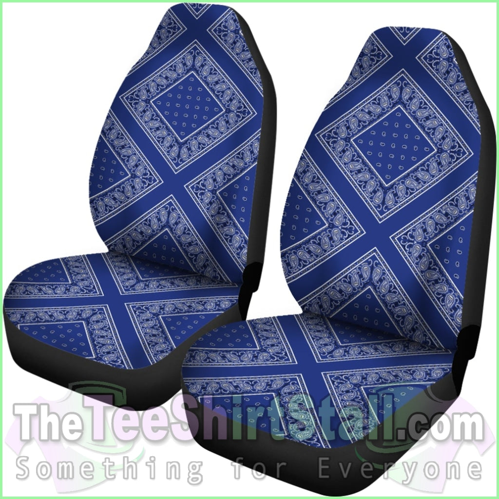 Royal Blue Bandana Car Seat Covers - Diamond