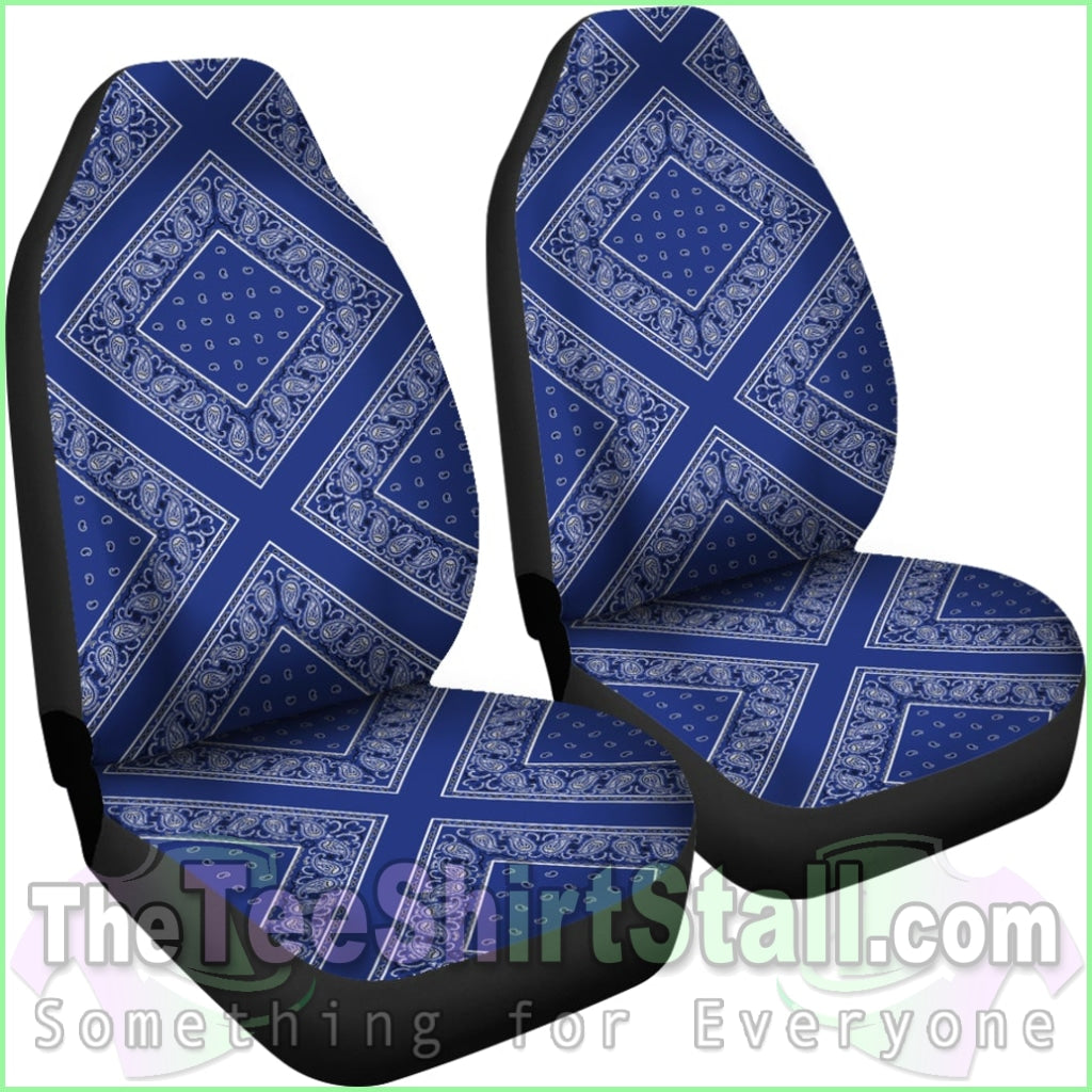 Royal Blue Bandana Car Seat Covers - Diamond