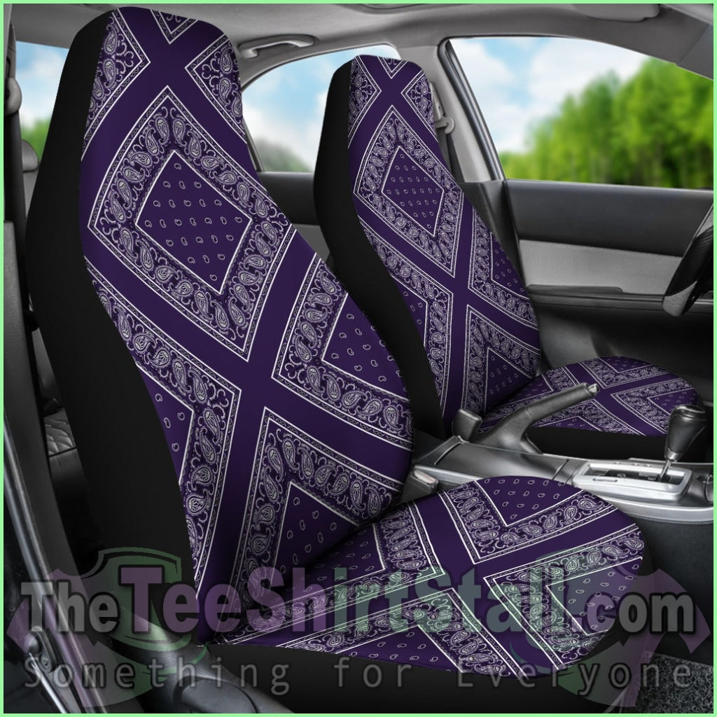 Royal Purple Bandana Car Seat Covers - Diamond