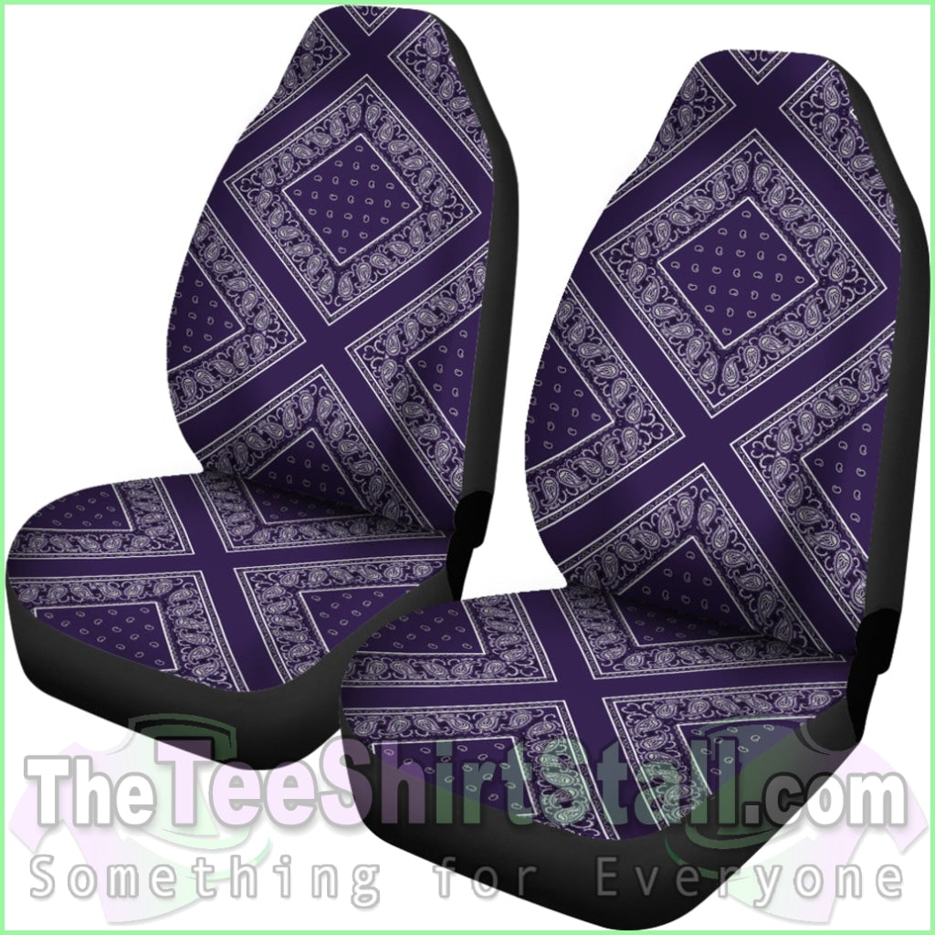 Royal Purple Bandana Car Seat Covers - Diamond