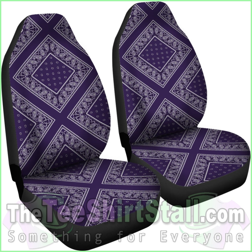 Royal Purple Bandana Car Seat Covers - Diamond