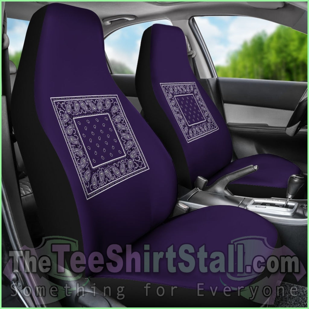 Royal Purple Bandana Car Seat Covers - Minimal