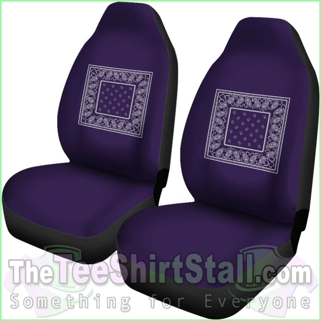 Royal Purple Bandana Car Seat Covers - Minimal