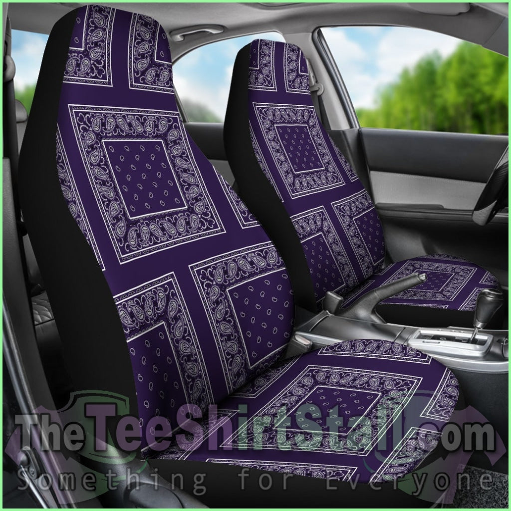 Royal Purple Bandana Car Seat Covers - Patch