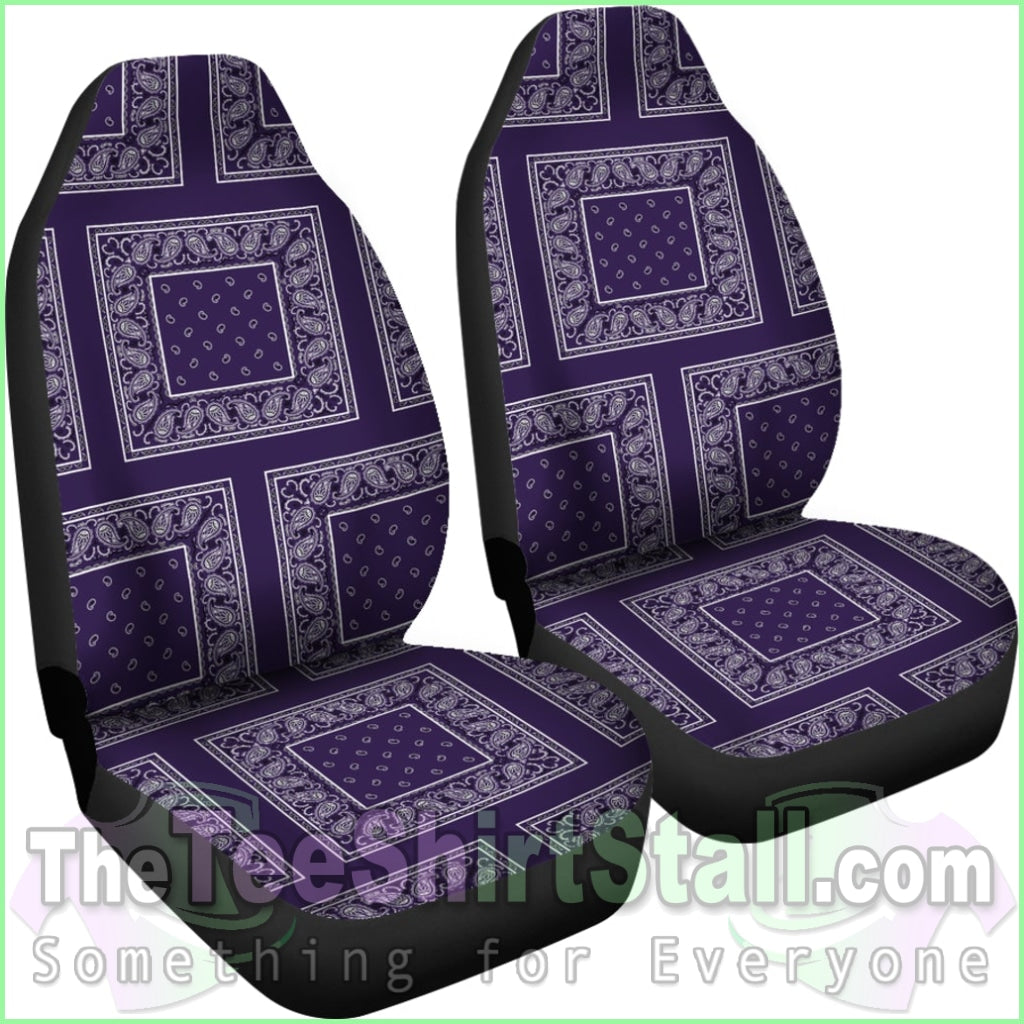 Royal Purple Bandana Car Seat Covers - Patch