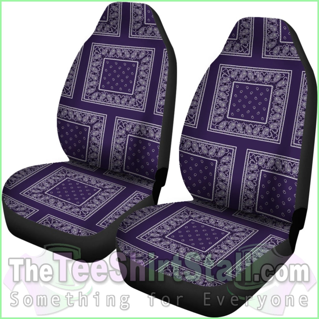 Royal Purple Bandana Car Seat Covers - Patch