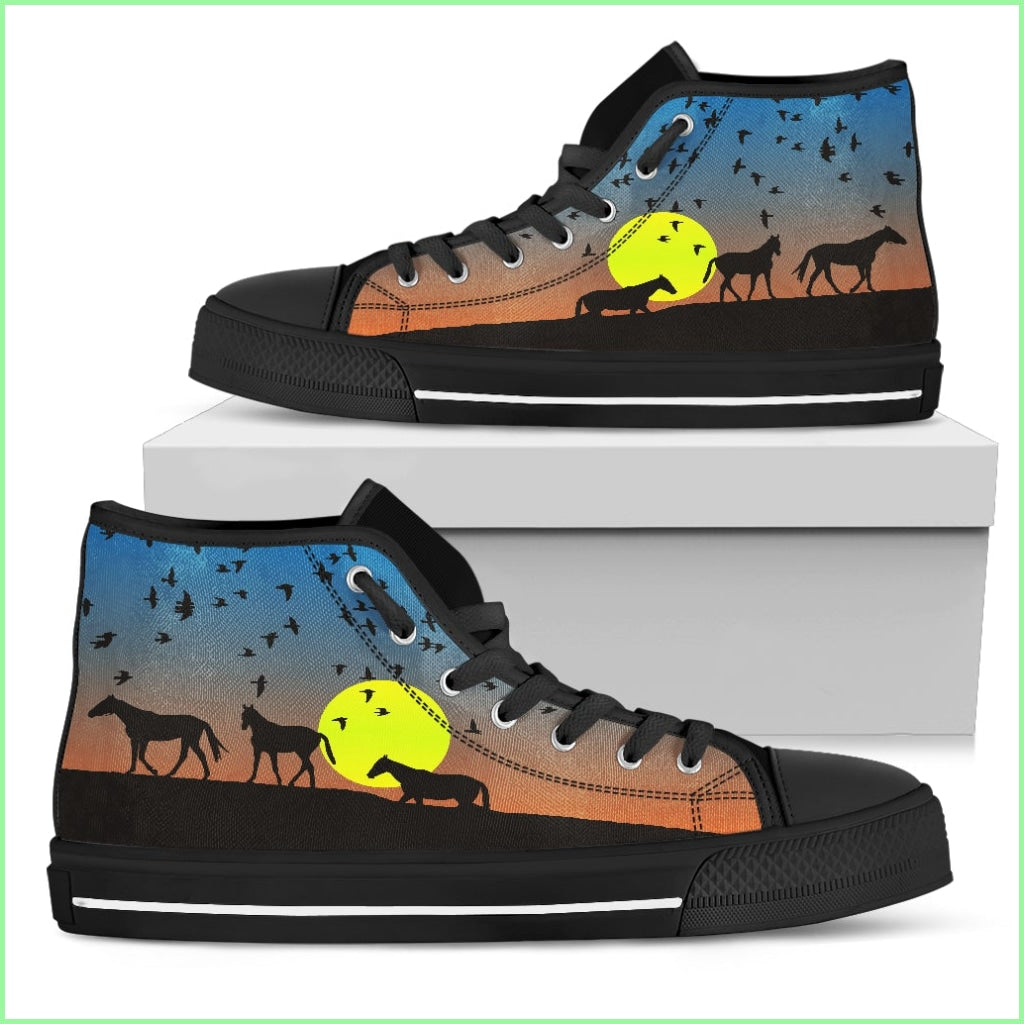 Setting Sun Horse Womens High Top