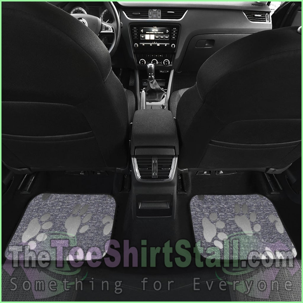 Silver Bones And Paws Cute Car Floor Mat