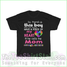 Load image into Gallery viewer, So Theres This Boy (Mom) Autism Tee S / Black T-Shirt
