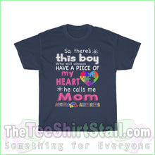 Load image into Gallery viewer, So Theres This Boy (Mom) Autism Tee S / Navy T-Shirt
