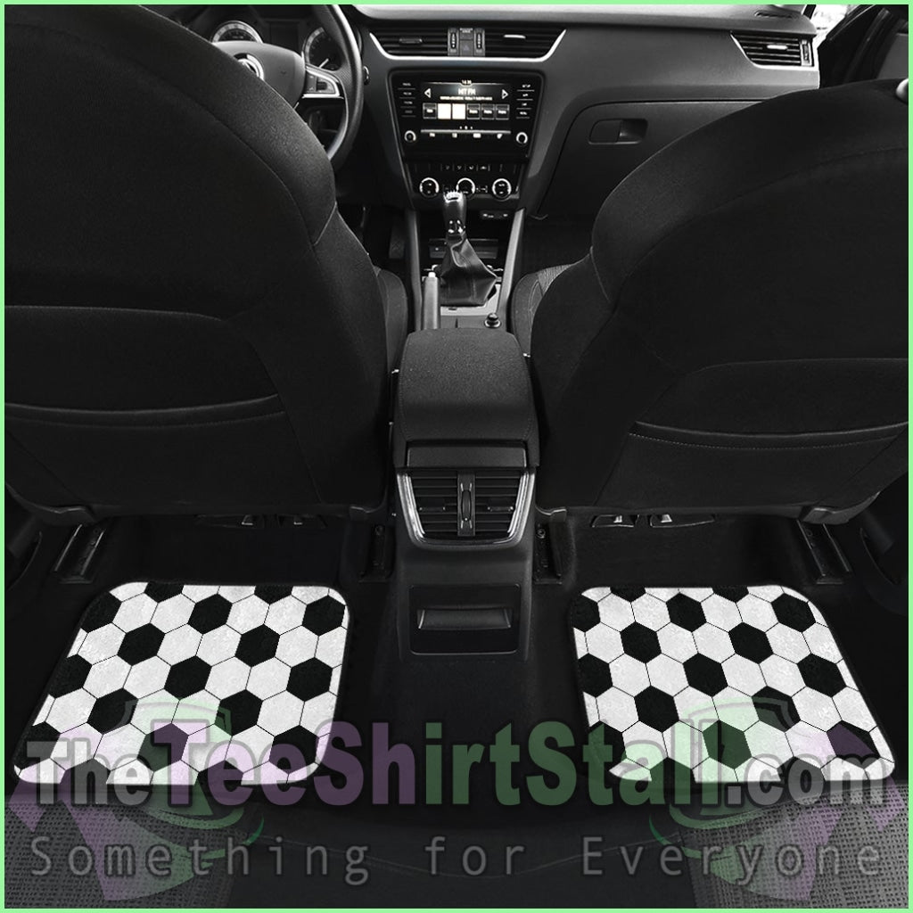 Soccer Pattern Front And Back Car Mats (Set Of 4)