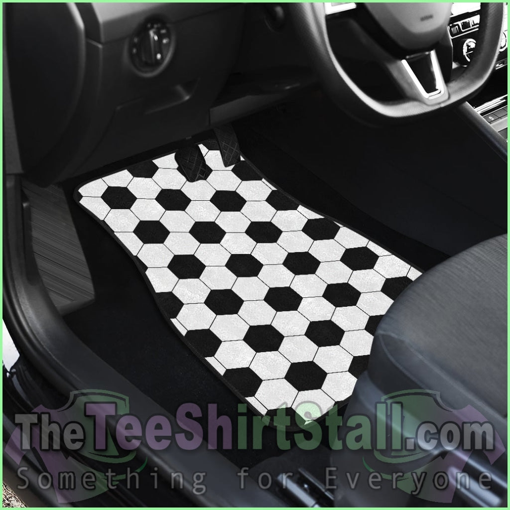 Soccer Pattern Front And Back Car Mats (Set Of 4)